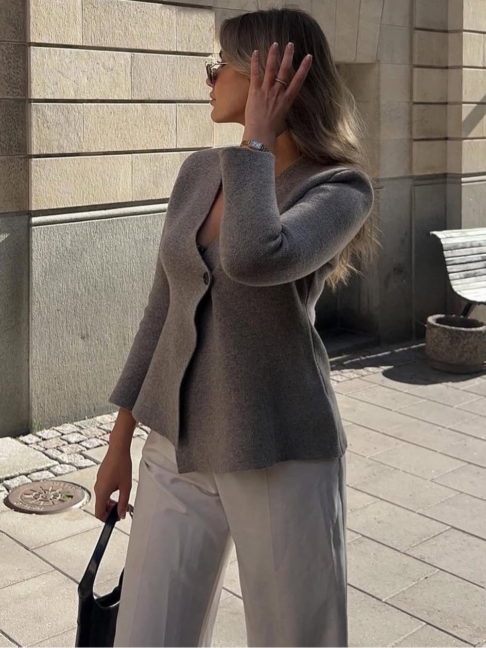 ZARA Women's Peplum Wool Blend Knit Blazer